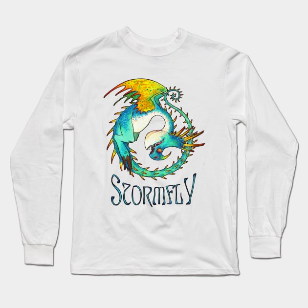 Stormfly the Deathly Nadder painting Long Sleeve T-Shirt by charamath